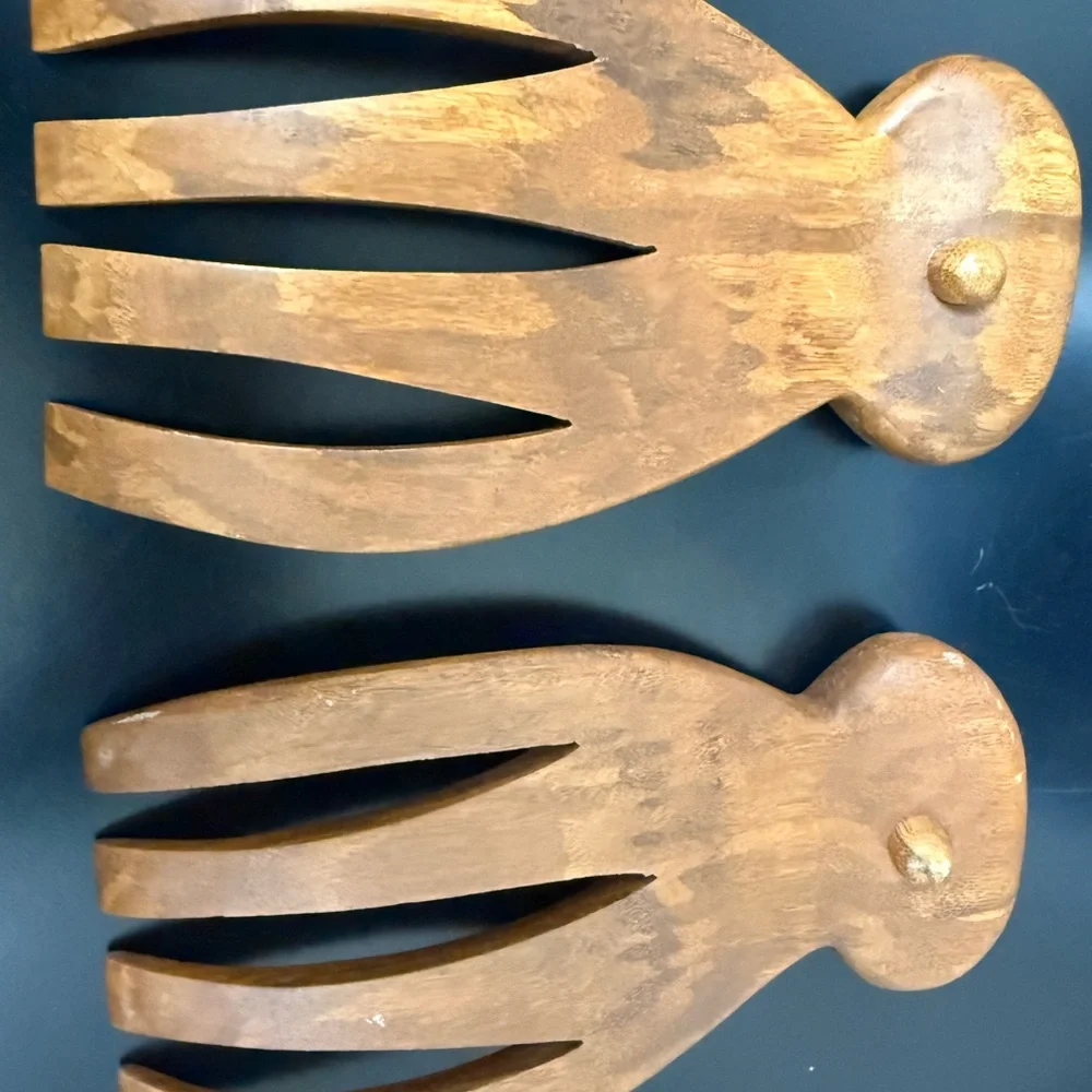 Bamboo‎ Wooden Salad Hands pasta/maccaroni handles